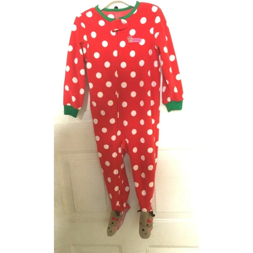 Carter's Baby Christmas Holiday PJ Pajama Lot of 2 Red White 2T Reindeer EUC